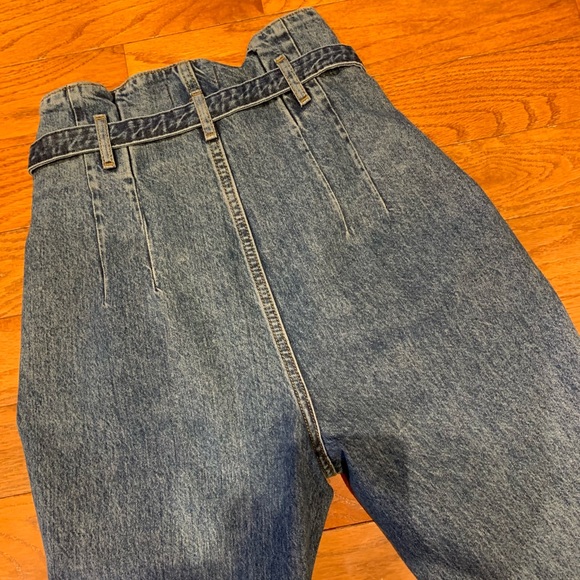 High rise Paper bag Abercrombie & Fitch pleated Jean Trouser 2/26 - Picture 8 of 9